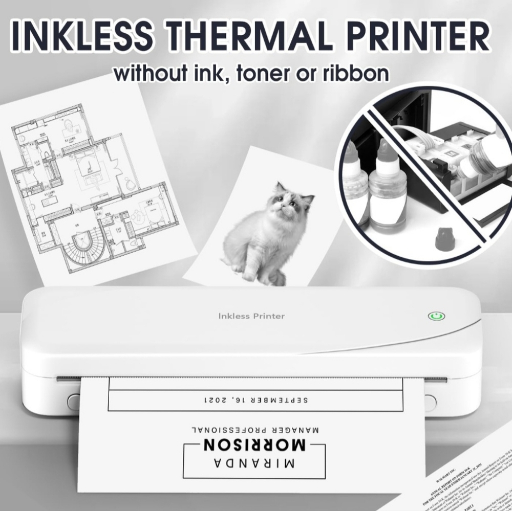 Portable White Inkless Printer - Picture 6 of 8